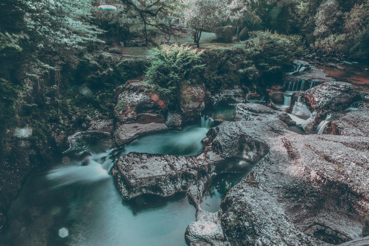 rock, nature, water, tree, rock - object, solid, beauty in nature, scenics - nature, no people, forest, land, plant, motion, day, blurred motion, long exposure, flowing water, river, tranquility, outdoors, flowing, stream - flowing water, purity