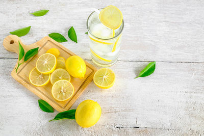 Fruits and drink on table