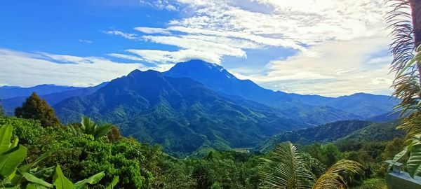 Scenic view of mountains against sky