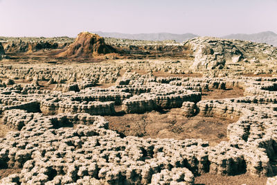 Aerial view of rock formations