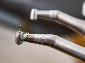 Close-up of dental drills in clinic