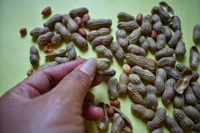 Close-up of hand holding food