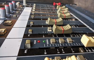 High angle view of computer keyboard