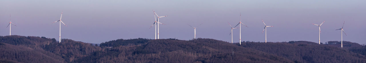 Scenic view of mountains against clear sky