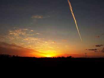 Silhouette landscape at sunset