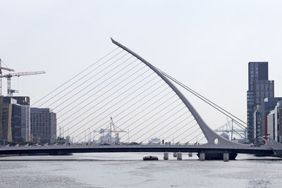 Bridge over river against clear sky