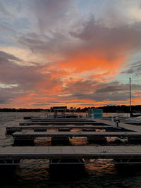 Scenic view of dramatic sky during sunset