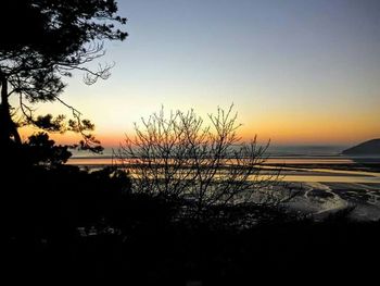 Scenic view of sea at sunset