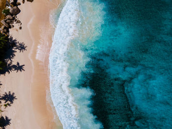 Aerial view of sea waves