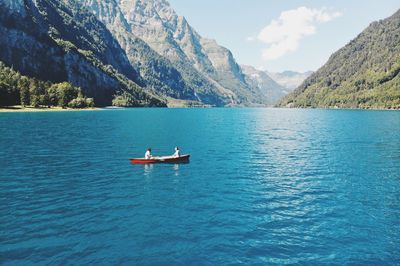 Scenic view of lake against mountains