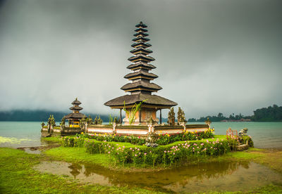 View of sea against cloudy sky