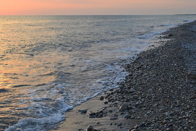 Scenic view of sea during sunset