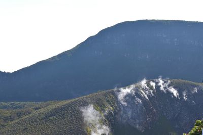 Scenic view of mountains against clear sky