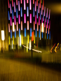 View of illuminated lights at night