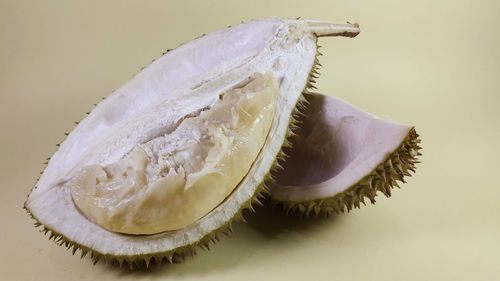 Close-up of ice cream over white background