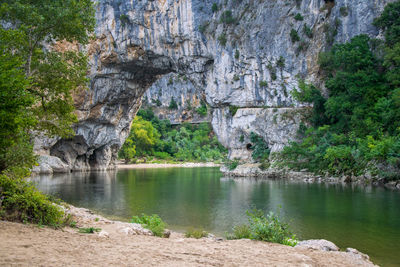 Scenic view of rocks and trees