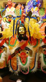 View of multi colored wall