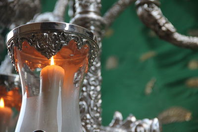 Close-up of candlestick holder