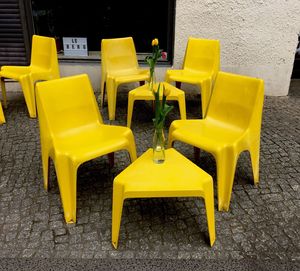 Chairs and yellow chair