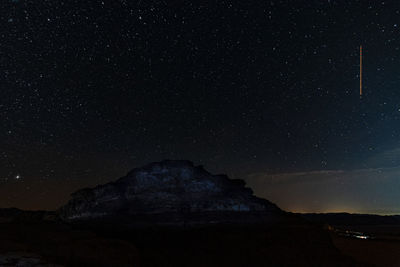 Nighttime. the mountain was lit by a flashlight, by my brother, this is just a one photo.