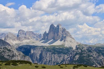 Scenic view of mountain range against sky