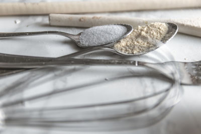 Close-up of ice cream on table