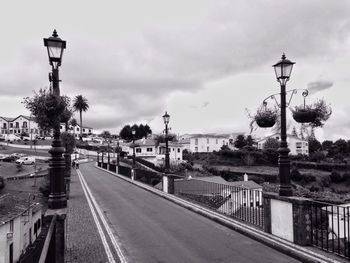 View of road against cloudy sky