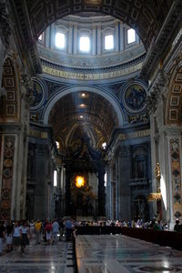 Illuminated cathedral in temple