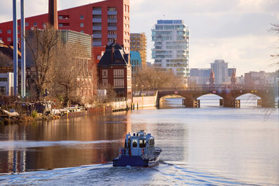 View of boat in river