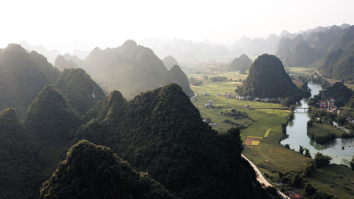 Afternoon dusk in a vietnamese countryside