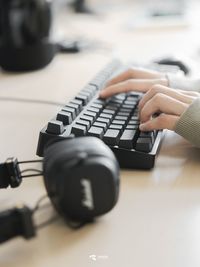 Typing at the workstation