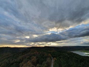 Scenic view of landscape against sky during sunset