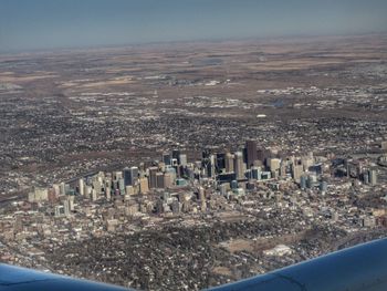 High angle view of cityscape against sky