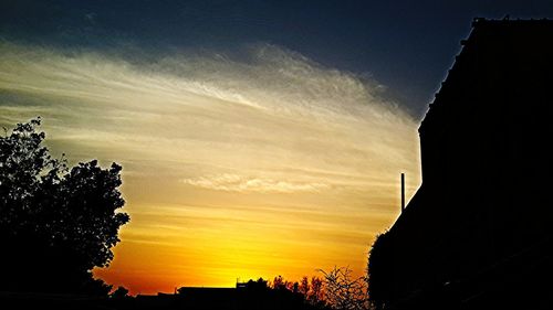 Silhouette trees against sky during sunset