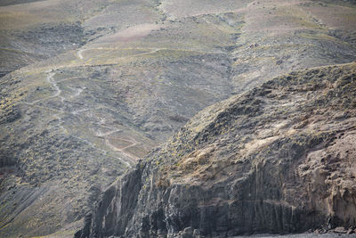 High angle view of rock formations