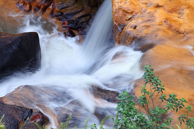 Scenic view of waterfall