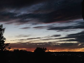 Scenic view of dramatic sky during sunset