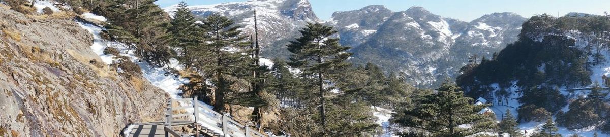 Scenic view of snowcapped mountains