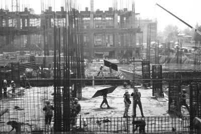 Workers at construction site