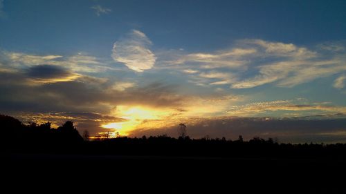 Silhouette of landscape at sunset