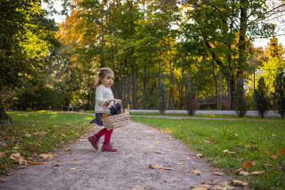 Full length of boy in park