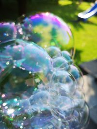 Close-up of bubbles in water