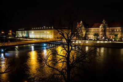 City lit up at night