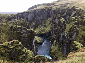 Scenic view of waterfall