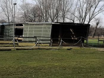 View of playground against clear sky