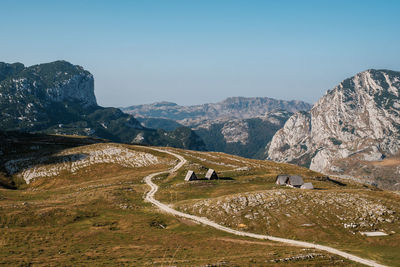 Scenic view of landscape against clear sky