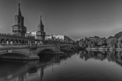 View of river with buildings in background