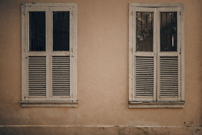 Low angle view of window on building