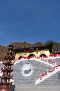 Traditional building against blue sky