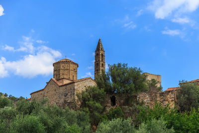 Low angle view of historic building against sky